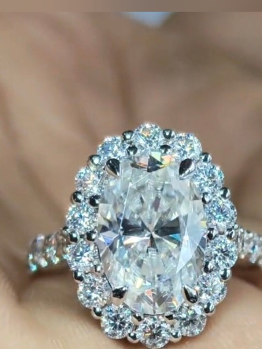 5 Carat White Sapphire Ring Size 6 US New